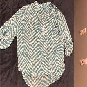 Sheer blue dress shirt